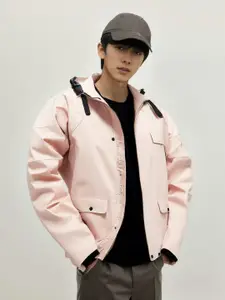 StyleCast x Revolte Men Hooded Solid Casual Bomber Jacket