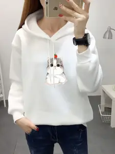 StyleCast x Revolte Women Graphic Printed Cotton Hooded Sweatshirt