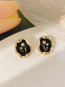 KRENOZ Gold-Plated Floral Shaped Studs