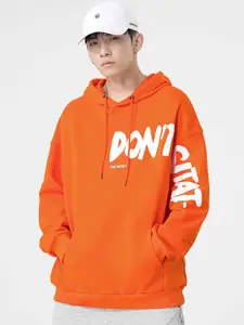 StyleCast x Revolte Men Typography Printed Hooded Sweatshirt