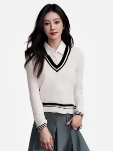 StyleCast Women V-Neck Winter Pullover