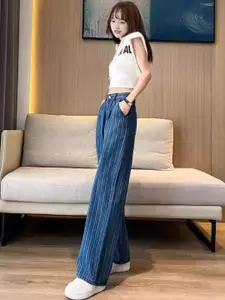 StyleCast Women Straight Fit High-Rise with Side Stripe Jeans