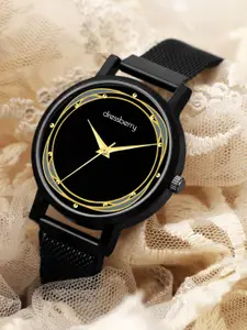 DressBerry Women Embellished Dial & Bracelet Style Straps Analogue Watch HOBDB-294-BK