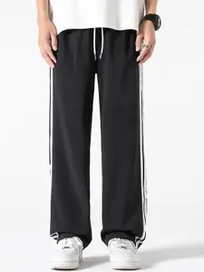 StyleCast x Revolte Men Mid-Rise Loose Fit Side Striped Trousers