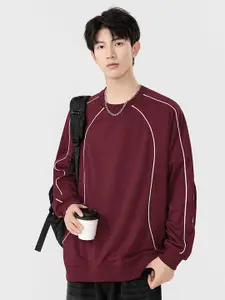 StyleCast x Revolte Men Solid Round Neck Pullover Sweatshirt