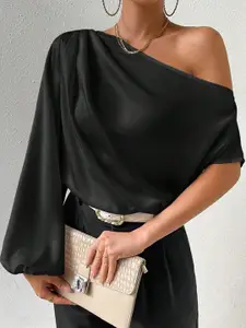 StyleCast Women One Shoulder Extended Sleeves Casual Top