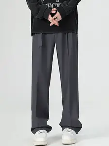StyleCast x Revolte Men Straight Fit Easy Wash Trousers
