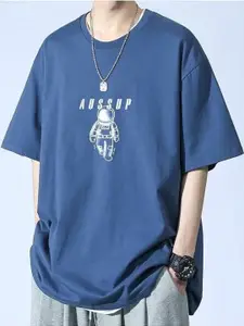 StyleCast Men Graphic Printed Round Neck Oversized T-shirt