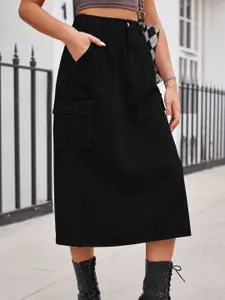 StyleCast Denim Straight Midi Skirt