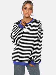 StyleCast x Revolte Women Striped Sweatshirt