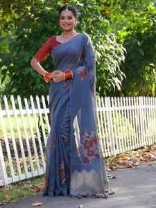 Anouk Women Floral Jaali Muga Saree