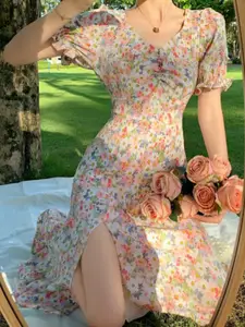 StyleCast Women Floral Print Fit & Flare Dress