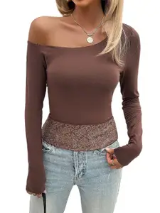 StyleCast Women Solid One Shoulder Top