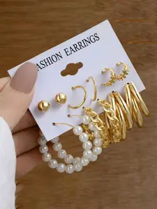 Celestique Set Of 6 Circular Shaped Korean Studs