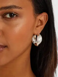 Accessorize London Geometric Shaped Twisted Hoop Earrings