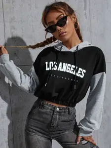 StyleCast Women Typography Printed Hooded Sweatshirt