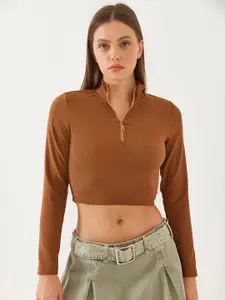 BIANCO LUCCI Mandarin Collar Top