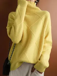 StyleCast Women Turtle Neck Long Sleeves Ribbed Pullover Sweaters