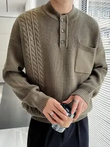 StyleCast x Revolte Men Cable Knit Sweater Vest