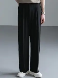 StyleCast x Revolte Men Solid Loose Fit Pleated Parallel Trouser