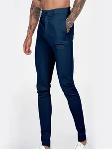 StyleCast x Revolte Men Slim Fit Mid-Rise Cotton Trouser