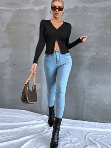 StyleCast Women V-Neck Long Sleeves Shirt Style Top