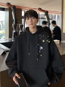 StyleCast x Revolte Men Printed Hooded Oversized Sweatshirt