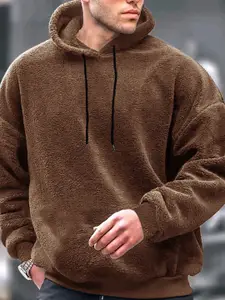 StyleCast x Revolte Men Solid Hood Pullover Sweatshirt