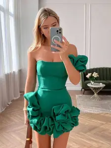 StyleCast Women Off-Shoulder Sleeveless Bodycon Dress