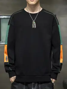 StyleCast x Revolte Men Cotton Colourblocked Round Neck Sweatshirt