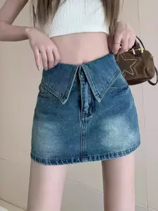 StyleCast Pure Cotton A-Line Mini Skirts