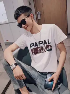 StyleCast Men Typography Printed Round Neck Cotton T-shirt