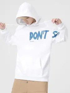 StyleCast x Revolte Men Typography Print Hooded Sweatshirt