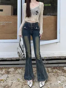 StyleCast Women Bootcut High-Rise Light Fade Jeans