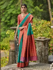 Anouk Women Woven Design Zari Banarasi Saree