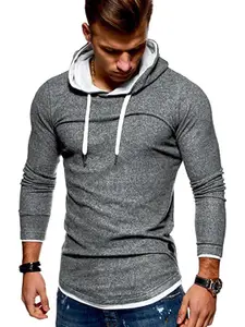 StyleCast x Revolte Men Solid Hood Pullover Sweatshirt