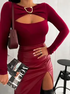 StyleCast x Revolte Women Boxy Top With Cut Out