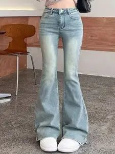 StyleCast Women Bootcut High-Rise Heavy Fade Jeans