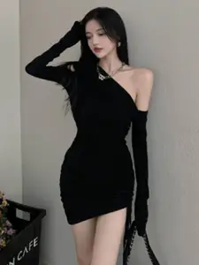 StyleCast Women One Shoulder Bodycon Mini Dress