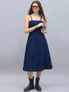 StyleStone women solid  Fit & Flare Midi Dress