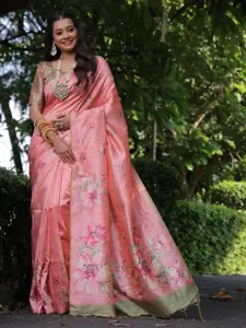 Anouk Women Woven Design Zari Tussar Saree