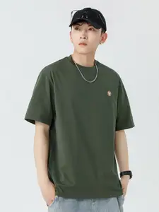 StyleCast x Revolte Men Solid Round Neck Cotton T-shirt