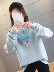 StyleCast x Revolte Floral Printed Cotton Longline Sweatshirt