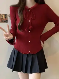 StyleCast Women Solid Front-Open Sweaters