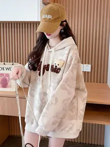 StyleCast x Revolte Women Printed Cotton Hooded Sweatshirt