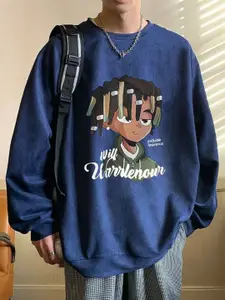 StyleCast x Revolte Men Printed Round Neck Sweatshirt