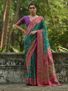 Anouk Women Floral Printed Banarasi Sarees