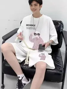 StyleCast Printed T-Shirt With Shorts Co-Ords