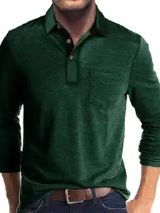 StyleCast x Revolte Men Solid Polo Collar Cotton T-shirt