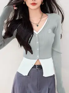 StyleCast Women Typography Printed Long Sleeves Crop Sweater